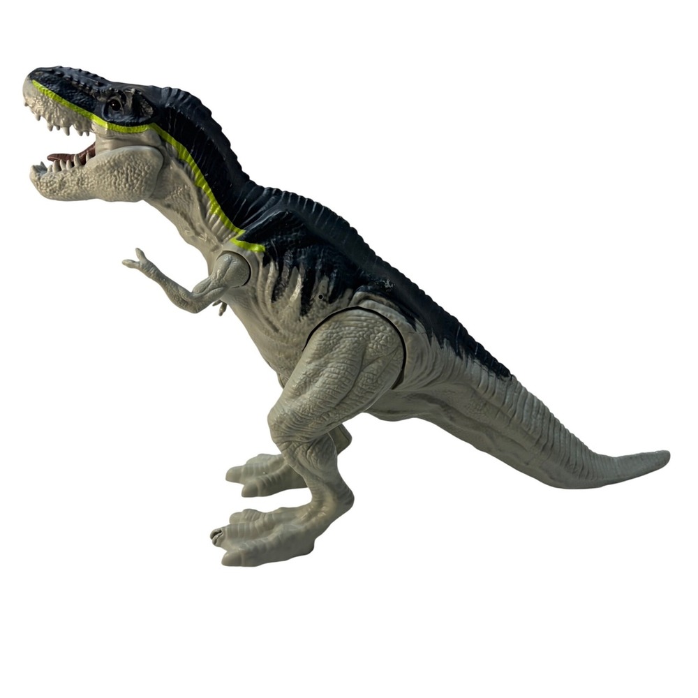 Mattel Jurassic World T-Rex Tyrannosaurus Rex Grey Blue Yellow Action Figure 13"